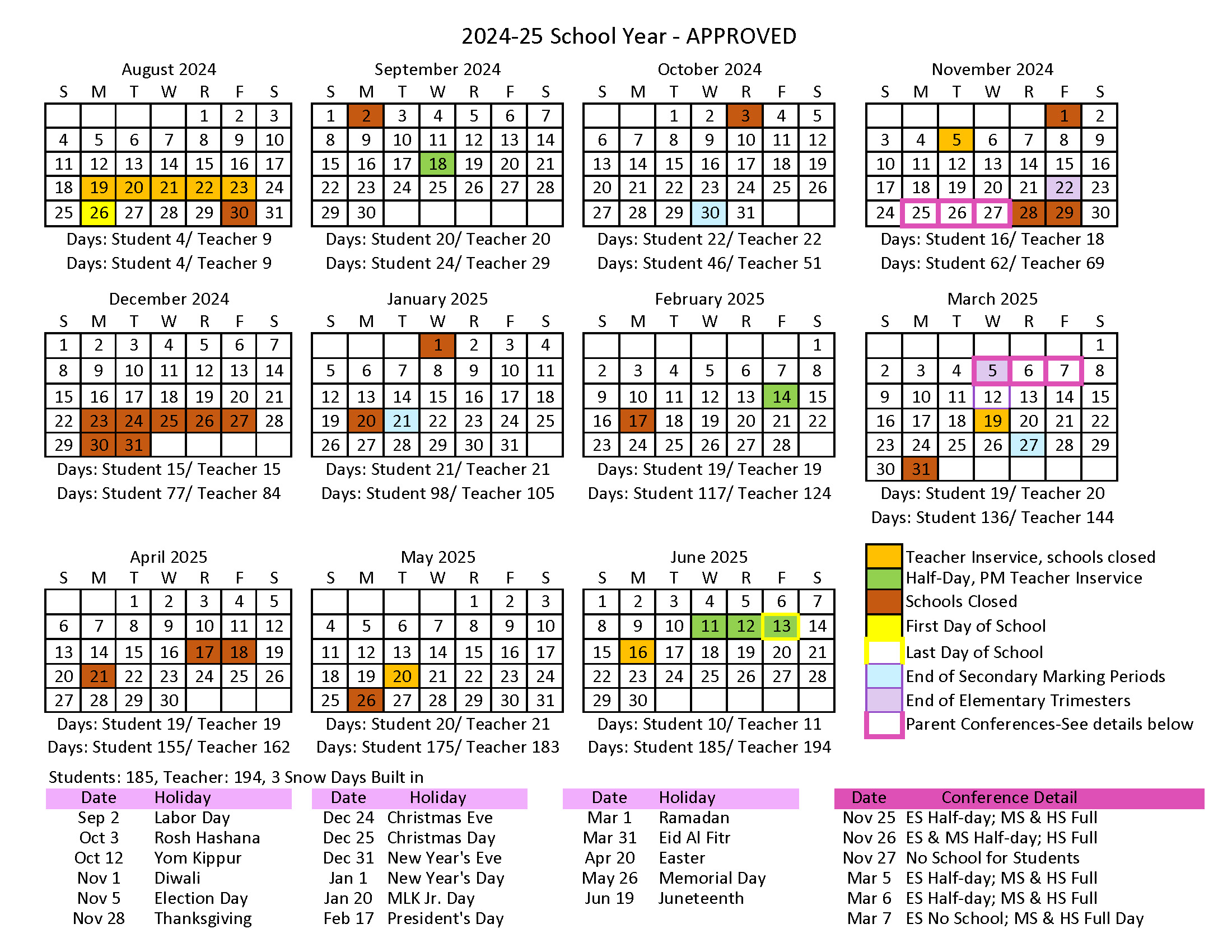 24-25 Board Approved Calendar